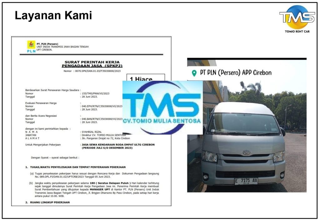 layanan jasa pengadaan mobil di PLN cirebon